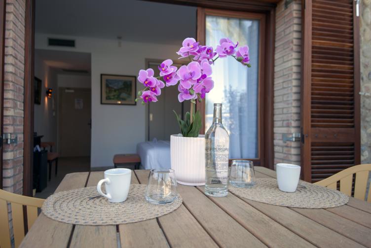 HABITACIÓ DOBLE AMB TERRASSA ACCES DIRECTE PISCINA